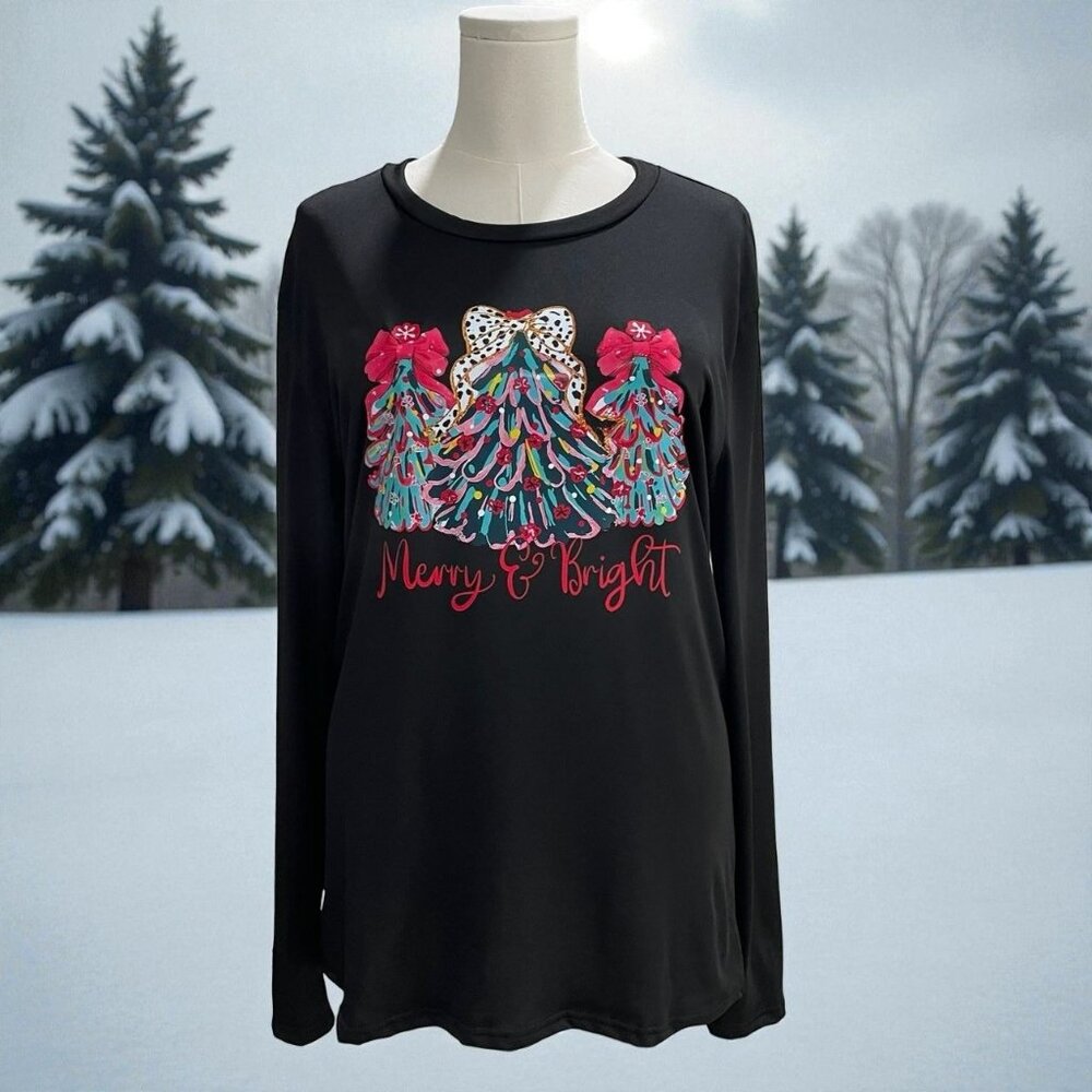Stencil Merry Bright Christmas Tree Top‎ XL Holiday Winter Comfy Cozy Festive